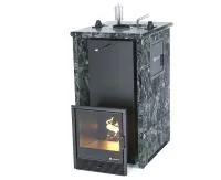печь для бани изистим геленджик м2 premium в трехстор. кожухе из пироксенита вх слева закр.верх
