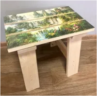 табурет №1 "водопад" (липа), 45х29х38, пэм