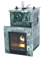 печь для бани изистим сочи м2 premium в четырехс. кожухе из змеевика закр. верх (вх.с тыл.стор)