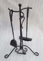 набор для камина 3 предмета вертикальный кованый (кочерга,совок,метла) банный эксперт