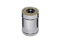 дымоход феррум утепленный нержавеющий (430/0,8мм)/зеркальный нержавеющий ф115/200 l=0,25м по воде