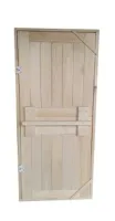 дверь деревянная, глухая, вертикальная, осина сорт а, 2 петли, длинная ручка 170*70 см, банный перец