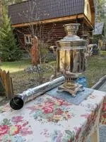 самовар угольный, 7 л, латунный, ретро с трубой тульский