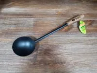 ковш из стали 45 см, чёрный банные штучки