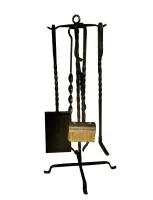 набор для камина на стойке (4 предмета/коробка) 65см черный, банный эксперт